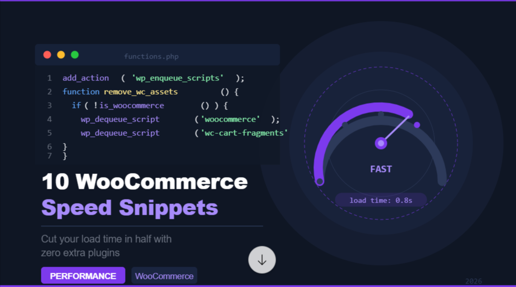 WooCommerce speed optimization snippets